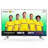 CHiQ 32 Zoll (80 cm), Android 9.0, Smart TV, HD, WiFi, Bluetooth, Google Assistant, Netflix, Prime Video, HDMI, USB, Schwarz/Silb