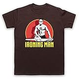 Ironing Man Iron Man Parody Herren T-Shirt, Braun, XL