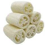 6 Stücke Luffa Schwamm Natürliche, 10cm Luffa Gurke Entfernen Dead Skin zur Körperpflege Bad und Dusche Küche Luffaschwamm Peeling Naturschwamm (Weiß - b)