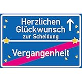 vanva Herzlichen Glückwunsch zur Scheidung Ortsschild Scheidungskinder Schild 30x20 cm Scheidung Ratgeber Scheidungsratgeber Für Frauen Dunkelb