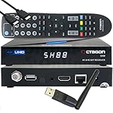 OCTAGON SX88 4K UHD S2+IP H.265 HEVC Smart Set-Top Box - Sat & Sat to IP TV Receiver, Kartenleser, Media Server, YouTube, Web-Radio, iOS & Android App, gratis EasyMouse HDMI-Kabel + 150 Mbit/s WLAN