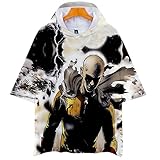 One Punch Man Kurzarm Hoodie Videospiele Cosplay T-Shirt Film Fans Neuheit T Shirts Unisex Pop Anime Logo Tops Tee zum Junge Mädchen Kinder Herren Damen,Multi Colored,XXL