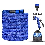 Flexibler Gartenschlauch, Flexischlauch Wasserschlauch, Schlauch Dehnbar Erweiterungs, Gartenschläuche Flexi Wonder, Brause Düse mit 8 Funktionen für Gartenbewässerung Haustierreinigung (75)