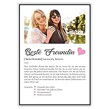 GRAVURZEILE Definition Poster & Kunstdrucke mit eigenem Foto - Geschenke für Beste Freundin - Personalisierte Wandbilder - Wanddeko Deko für Wohnzimmer Schlafzimmer Flur & D