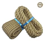 BITUL Jute Seil Gedreht Durchmesser 6 bis zum 60mm Kordel Hellbraun Naturfasern Deko Seil Deko Kordel DIY-Dekoration, Makramee, Tauziehen, Gartenseil, Seilhandlauf (30mm, 5 meter)