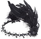 Unbekannt Vintage Krysten Haarkranz Perlen Feather Flapper Haarschmuck Rockabilly