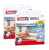 tesamoll Premium Flexible - Selbstklebende Silikondichtung zum Isolieren von Spalten an Fenstern und Türen - Transparent - 6 m x 9 mm x 7 mm (2 Packungen)