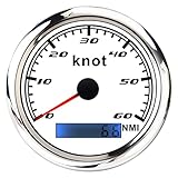 Damage donghaibaihuopu 0~30 Knoten / 0~60 Knoten GPS Tachometermessgerät mit. GPS Antenne fit for Autoboot (Color : White Silver 60)