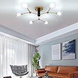 Einfache und moderne personalisierte Deckenlampe, Retro-Industrie-Kronleuchter-Beleuchtung mit rundem Glas-Lampenschirm, Eisen-goldene Pendelleuchten für das Wohnzimmer, Esszimmer, Schlafzimmer, Kug