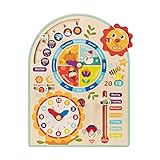 Tooky Toy Kalenderuhr Jahresuhr - Kinder Lernuhr - Holz Spielzeug Lern-Spielzeug - Uhr - Jahreszeiten - Wetter aus H