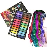 Haarkreide, Haar Colorationen - 24 Farben Temporäre Haarfarbe, Colorful Professional Waxy-Mehrere Farboptionen-für Karneval, Party, Weihnachten Halloween Geburtstag (Bunt-24)