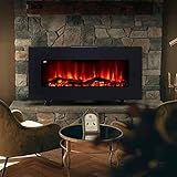 CO-Z Elektrokamin 85cm Kaminofen Elektrischer Wandkamin 900W/1800W mit Heizung, 5 Flammeneffekte der Helligkeit, Dekokamin mit Fernbedienung für Wanddekoration (Flachbildschirm)