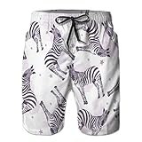 LJKHas232 115 Herren Boardshorts Badeanzüge Strandshorts Zebramuster Tier M