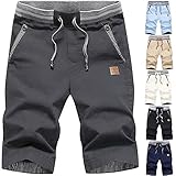 JIAYOUA Kurze Hosen Herren Sommer Jogging Sport Shorts Schnelltrocknend Casual Jogging Hose Bermuda Kordelzug Shorts Loose Fit Laufshorts Trainingshose Fitness Outdoor Taschen Sweatp