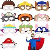 Puppy Party Masken，Paw Dog Patrol Spielzeug,Puppy Party Masken,Geburtstag Augenmaske，Charakter Masken，Halbmasken Kinder，Tiermasken，10 Stück Kinder Cosplay Masken ,Cosplay Party Mask