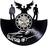 12 Zoll Wanduhr Silent Vintage Design Supernatural Vinyl Record Wanduhren Home Art Deco Spielhalle Geschäft Büro Club LED Licht Uhr, mit L