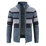 Asija Pullover Herren Strickjacke Cardigan Feinstrick mit V-Ausschnitt und Knopfleiste Langarmshirt Männer Slim Fit dünner Strickp