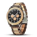 yuyan Multifunktionale hölzerne Uhren der Männer,Sportuhren,seltenes Holz,handgefertigt von Designer,gesunde und umweltfreundliche,praktische (Color : Ebony Wood)