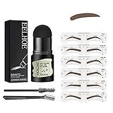 Augenbrauen Stempel,Makeup Brauenpuder Schablonen Kit,One Step Brow Stamp Shaping Kit,Eyebrow Stamp,Eyebrow Shaper Make Up Stencil für Anfänger,Wiederverwendbares Makeup Brauenpuder (Dark Brown)