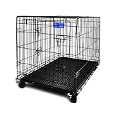 Simply Maison XL | Hundekäfig | Transportbox | Drahtkäfig mit 2 Türen, schraubbaren Rollen und Tragegriff | ( 107cm x 72cm x 81,5cm )