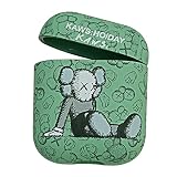Mabende Frosted Print Schutzhülle für AirPods 2 & 1, Stoßfest und Kratzfest Graffiti Hard Case Cover Kompatibel mit AirPods,Unterstützt Wireless Charging AirPod Hülle (Grün)