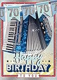 bentino Geburtstagskarte XL mit AKKORDEON-Funktion! Mit der Grußkarte 'Happy Birthday' spielen, Glückwunschkarte aus der Serie 'Great Cards', DIN A4 Set mit Umschlag, 70. Geburtstag