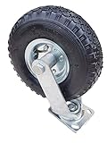 Frosal Lenkrolle Luftrad Ø 260 x 85 mm | 3.00-4 Rad | Luftreifen | Bockrolle | Rad Bollerwagen | Transportwagen silber | Transp