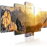murando - Bilder Landschaft Gebirge 200x100 cm Vlies Leinwandbild 5 TLG Kunstdruck modern Wandbilder XXL Wanddekoration Design Wand Bild - Natur Berge c-B-0056-b