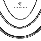 Max Palmer Schlangenkette Edelstahl schwarz - [35.] Dicke: 2,5mm - Länge: 80