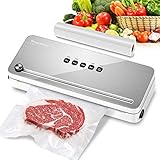 Bonsenkitchen Vakuumierer & Folienschweißgerät, 4 in 1 Vakuumiergerät mit Cutter für Sous Vide Kochen und Trockene & Feuchte Lebensmittel, 28 x 300cm Vakuumierfolie & 10 Beutel Inklusive, VS3802