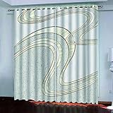 Einfache Linie Begriffe wasserdichte Vorhänge Durch Das Stangen-Polyester-Material, Vorhänge, Geeignet Für Haus, Schlafzimmer, Wohnzimmer Balkon Schwimmende Vorhäng