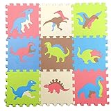 Morza 9pcs Dinosaurier-Art Thicking Eva-Schaum-Matten für Kinder Puzzlematten Baby-Spiele Interlocking Schaum Fußboden-Auflage-S