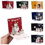 HAITANGUO Weihnachtskarten mit Umschlag und Aufkleber, 3D Frohe Weihnachten Karten Weihnachten Postkarte Wintergeschenkkarten Weihnachtspostkarte Weihnachten Grußkarten (F, Einheitsgröße)