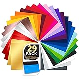 29 Pack Permanent Selbstklebende Vinylfolie 30,5 cm * 30,5 cm - 3 Gebürstetem Metall-Farb Vinylblätter + Roségold-Farb und Plotter Werkzeuge Rakeln, für Partydekoration, Kunsthandwerk, Autoauß