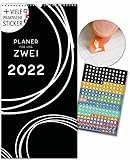 Planer für Zwei 2022 Kalender 3 Spalten 2022 Wandkalender für Paare 16 x 32,5cm Partnerkalender für Paare 2022 Schwarz-Weiss Paarplaner 2022 Jan-Dez22 Kalender Sticker Tasche - Spielefabrik B