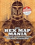 RPG Hex Map Mania: Blanko Hexagonal Papier für RPG Karten Gestaltung; Mit leicht grauem Hintergrund (Grunge); Zirka Din A4; 120 Seiten; Softcover „Schwarzer Ritter'