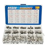 BOJACK 15 Werte 200 Stück Glas sicherungen Sortiment 5x20mm 250V 1 5 10 15 20A 6x30mm 250V 1 2 3 5 6 7 8 10 15 20A Paket in einer durchsichtigen Kunststoffbox