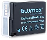 Blumax Akku ersetzt Panasonic DMW-BLC12 DMW BLC12e echte 1100mAh kompatibel mit DMC GX8 G70 G81 G85 G7 G6 G5 FZ2000 FZ2500 FZ1000 FZ200 FZ300