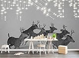 Fototapete 3d Effekt Tapete Retro-Lichterkette Elch Tapeten Kinderzimmer Schlafzimmer Wohnzimmer Wandbilder Wanddeko Wanddekoration 430x300