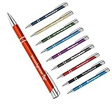 polar-effekt 1 Metall Oleg Kugelschreiber mit Gravur des Namens - Personalisierte Geschenkidee Mitbringsel - blau schreibend - Farbe orang