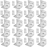 LERT 20er-Set Winkelverbinder 30x30mm Edelstahl Winkel 90 Grad L Förmige Winkel Metall Bauwinkel für Tisch/Hölzern/Möbel(mit Schraube)