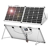 DOKIO Klappbares Solarpanel 100W 18V mit Solar-Laderegler (PWM-Lademodus, 2 USB-Ports) für 12V-Akkus, Inklusive Transporttasche Camping Solar, Geeignet für Wohnmobile, B