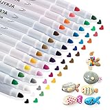 25 Farben Acrylstifte Marker Stifte Acrylstifte für Steine, Acrylfarben Stifte für Holz Glas Papier Leinwand Geschenkekarte DIY Fotoalben Ostereier Deko Kunststoff Stoff Becher, Steine bemalen S