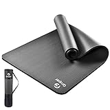 Gruper Yogamatte Rutschfest, NBR Trainingsmatte für Fitness Pilates & Gymnastik FitnessmatteTrageband + Tasche, Gymnastikmatte (183cm*80cm*10mm/15mm Dicke)