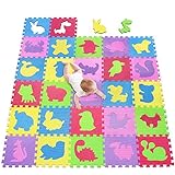 meiqicool Puzzlematte Kinderspielteppich Spielmatte Spielteppich Schaumstoffmatte Kinderteppich, Maß je Matte ca. 30 x 30cm 27 STÜCK 535556