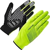 GripGrab Unisex – Erwachsene Ride Winddichte Gepolsterte Übergangs Fahrradhandschuhe Leichte rutschfeste Frühling Herbst Radsporthandschuhe Fahrrad Handschuhe Winter, Gelb Hi-Vis, L