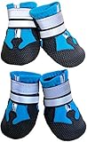 Ewolee wasserdichte Hundeschuhe, Breathable Hundeschuhe rutschfeste Schuhe Hundeschnee Stiefel, 4 Stück (XXL)
