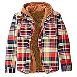 Flanellhemd Herren Flanelljacke Kariertes Arbeitsjacke Winter Warm Arbeitshemd Freizeit Thermohemd Langarm Winterjacke Männer Freizeithemd Innenfutter Holzfällerhemd Übergangsjacke Adventsk