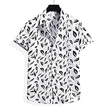 Shirt Herren Modern Mode Strickjacke Loose-Fit Atmungsaktives Herren Strandshirt Sommer Trend Druck Herren Kurzarm Urban Licht Casual Urlaub Herren T-S