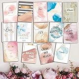 WeddingTree 52 Postkarten Hochzeit - Postkarten Set A6 - für 52 Wochen - kreatives Hochzeitsspiel Gästebuch Gastgeschenk (Aquarell)